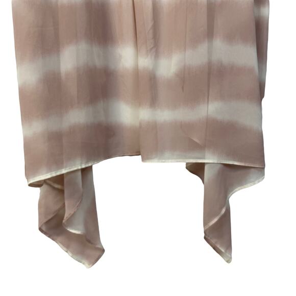 LOGO Lori Goldstein L Waterfall Chiffon Sleeveless Cardigan Mixed Fabric Top - Picture 4 of 7